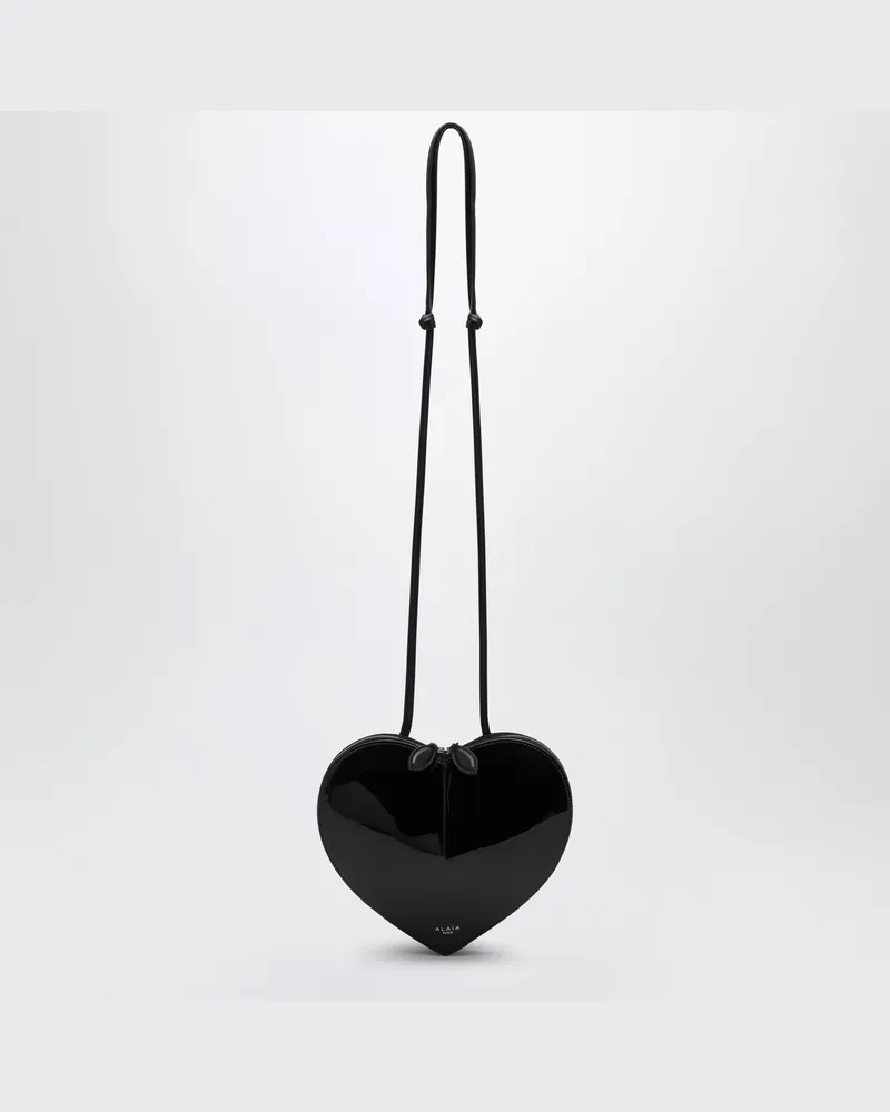 Alaïa Le Coeur Tasche aus schwarzem Lackleder Black