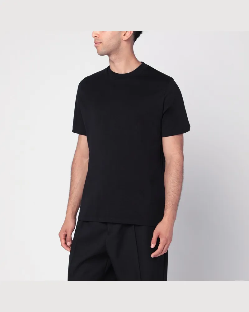 Jil Sander Schwarzes Baumwoll-T-Shirt Schwarz