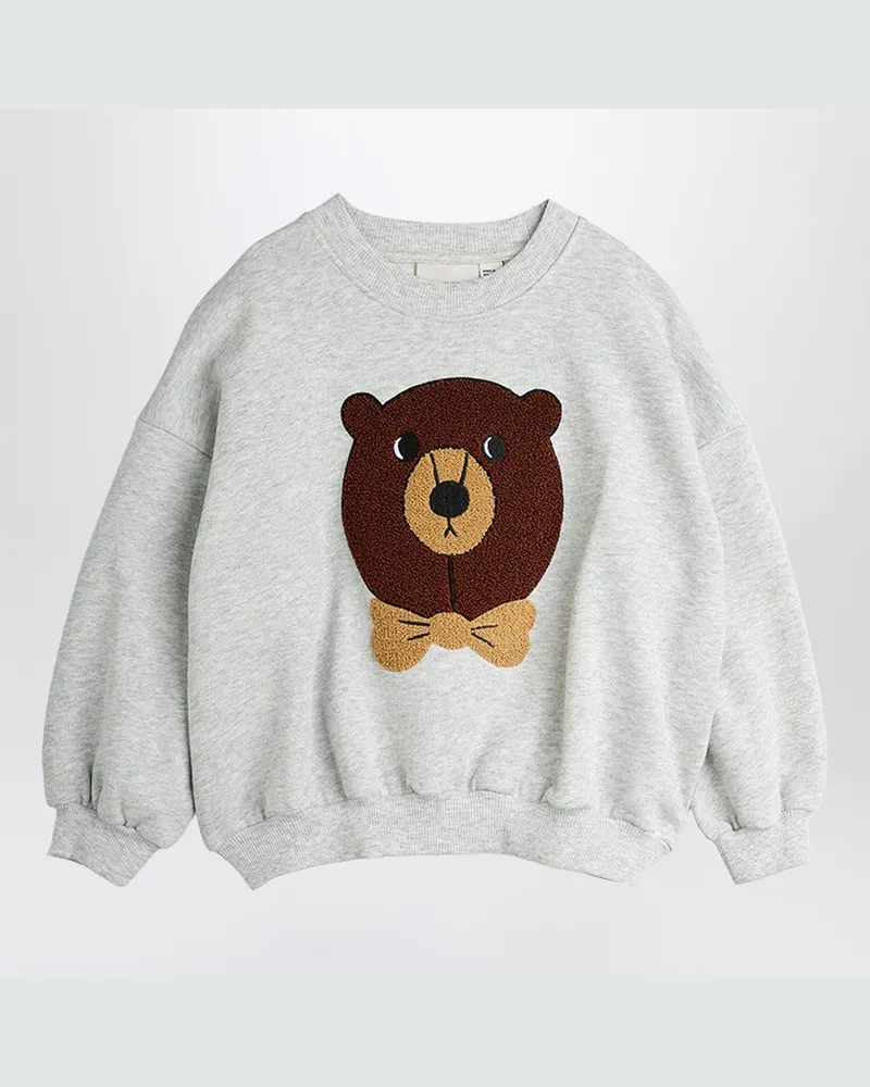 Mini Rodini Sweatshirt mit Chenille-Bär Grey