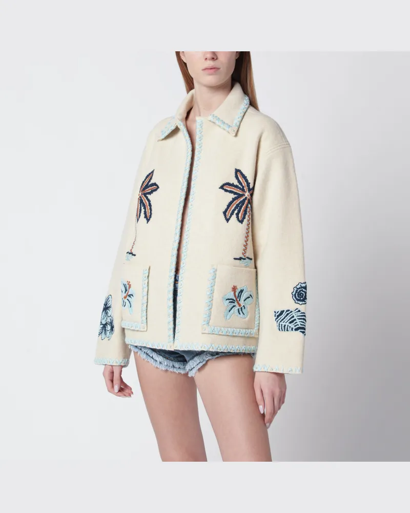 Alanui Sandfarbene Wolljacke Remember Me Beige