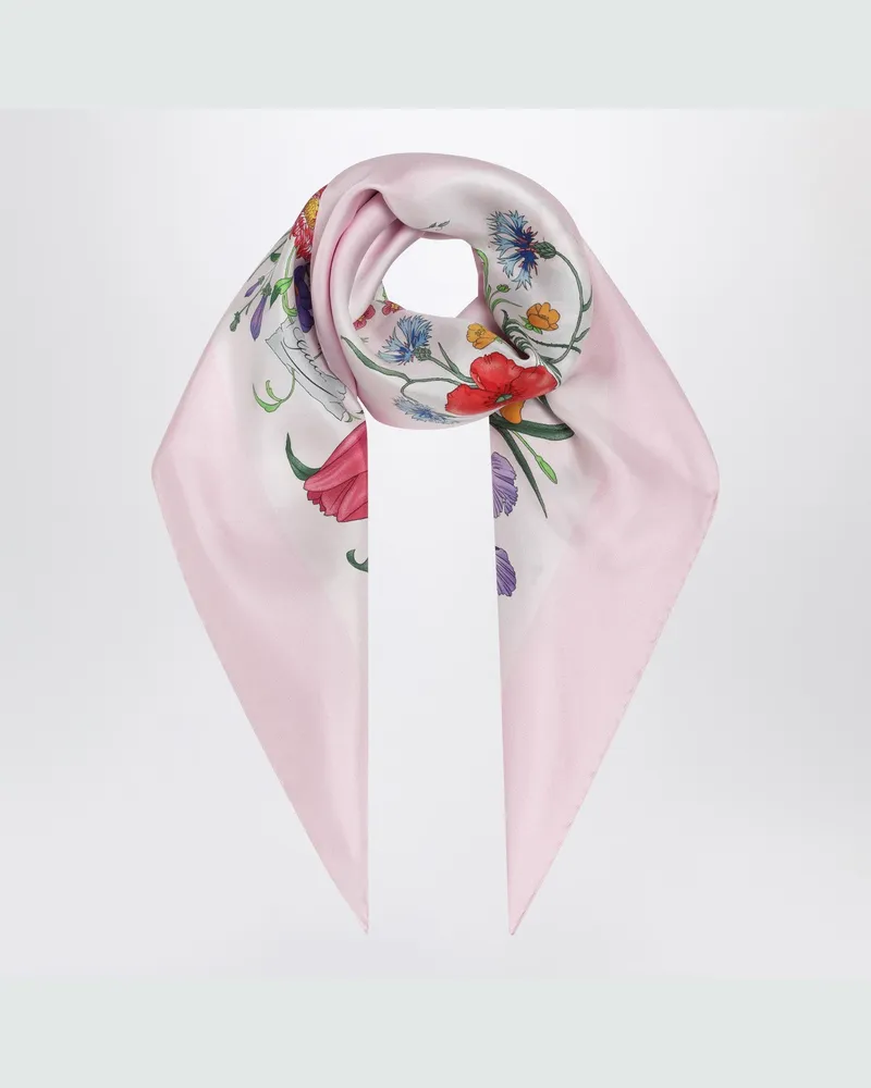 Gucci Rosa Seidentwill-Schal mit Print Pink