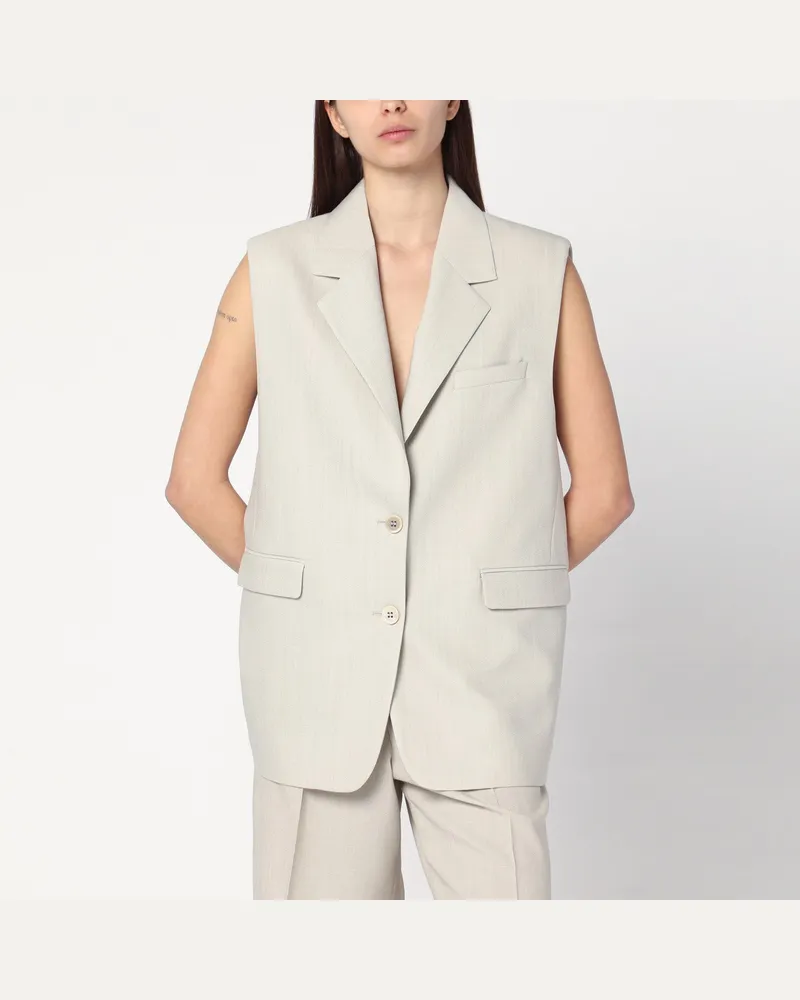 Golden Goose Einreihige Weste aus Wollmischung Beige