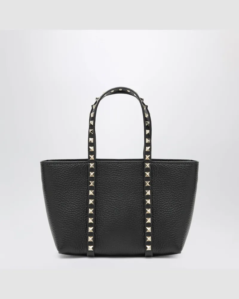 Valentino Garavani Schwarze Rockstud Tasche aus genarbtem Kalbsleder Black