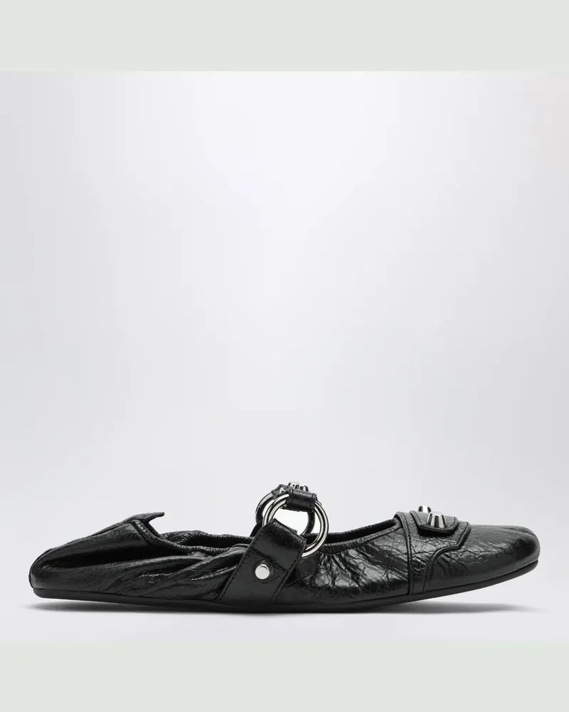 Balenciaga City Ballerinas schwarz aus Arena-Lammleder Black