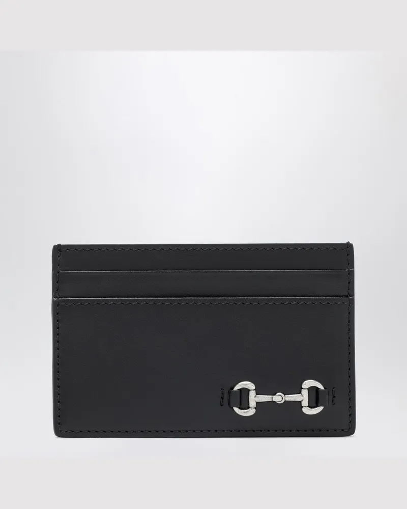 Gucci Schwarzer Kartenhalter mit Horsebit 