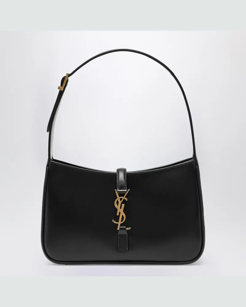 Saint Laurent Schwarze 5 À 7 Tasche aus glattem Leder Black
