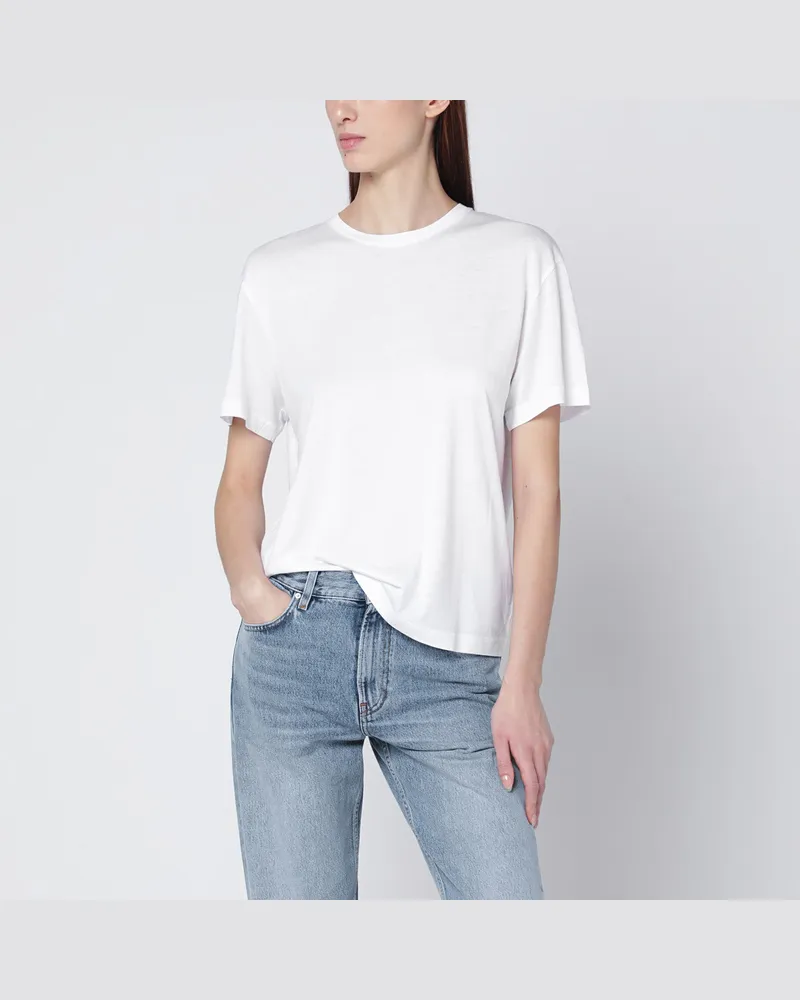 Totême Weißes T-Shirt aus Bio-Baumwollmischung 