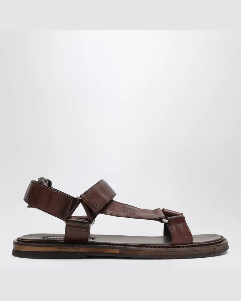 Miu Miu Sandalen aus Leder in Kaffeebraun Brown