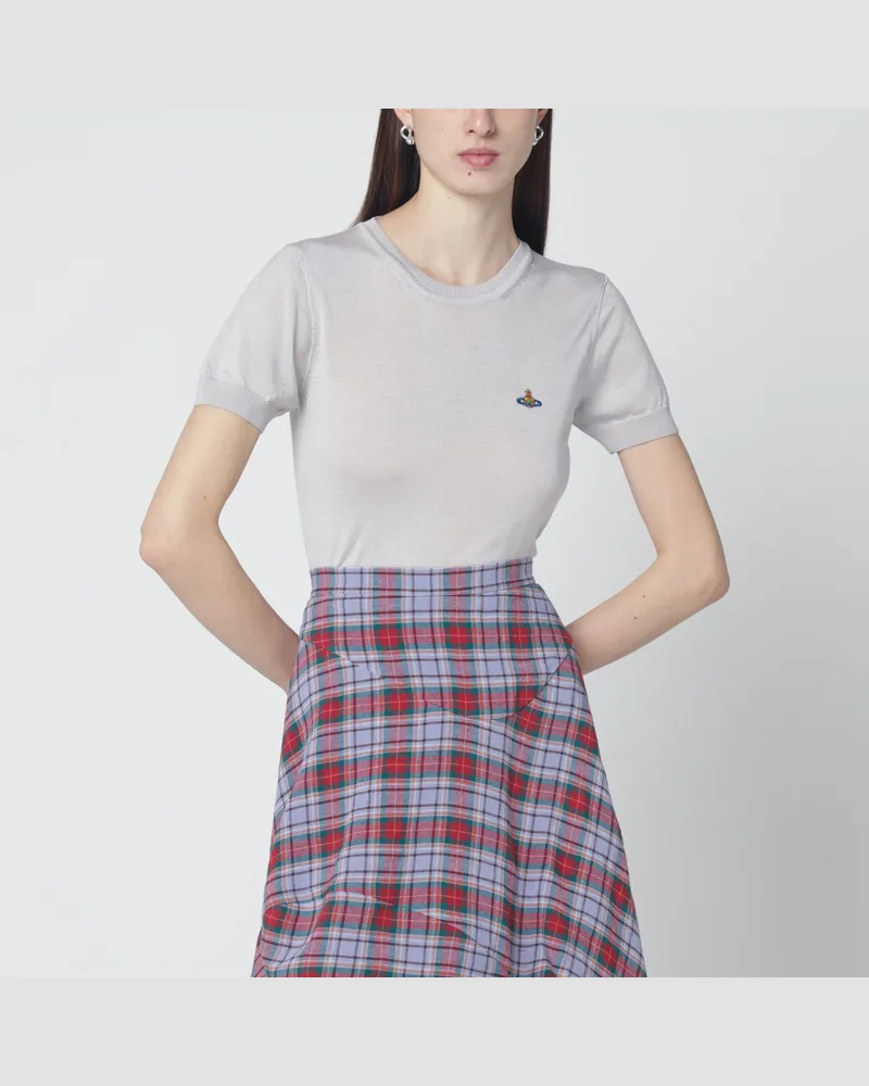 Vivienne Westwood Hellgraues Bea-Top aus Wolle und Seide Grey