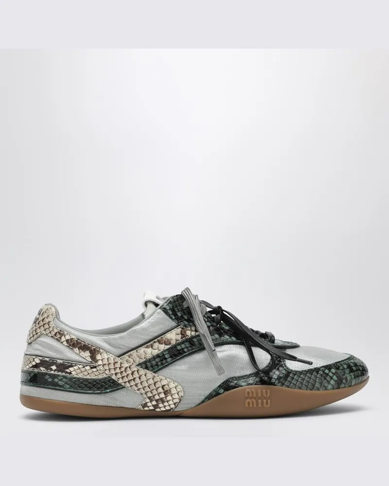 Miu Miu Sneakers Gymnasium aus technischem Gewebe und Ayers mit Python-Print Grau