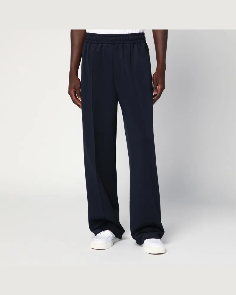 Gucci Navyblaue Hose aus technischem Jersey Blau