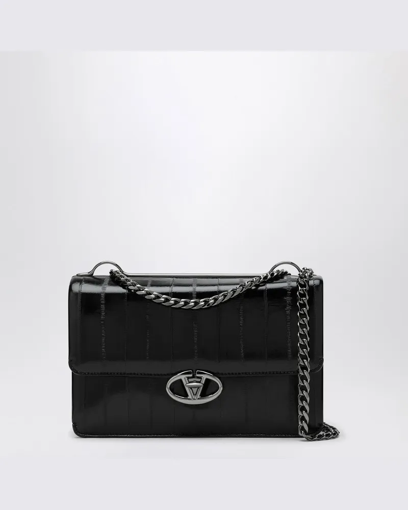 Valentino Garavani Mittelgroße schwarze Schultertasche Vlogo Schwarz