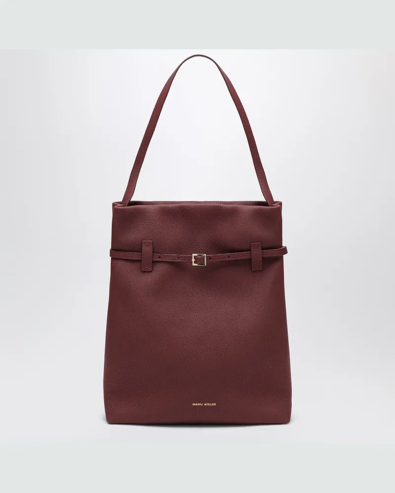 Manu Atelier Tote Du Jour burgunderfarbene Wildleder-Tote Burgundy