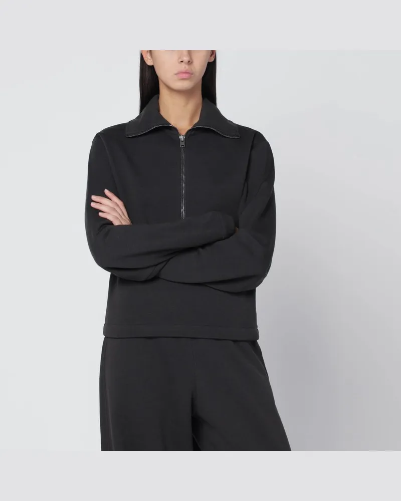 Christophe Lemaire Brauner Wollmischpullover mit Reißverschluss Braun
