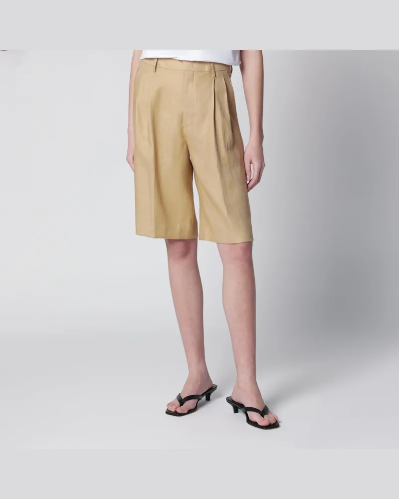 Tagliatore Maßgeschneiderte Bermudashorts Effie aus Leinen in Beige Beige