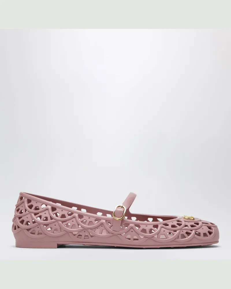Valentino Garavani Rosa VLogo Signature-Ballerinas aus Gummi Pink
