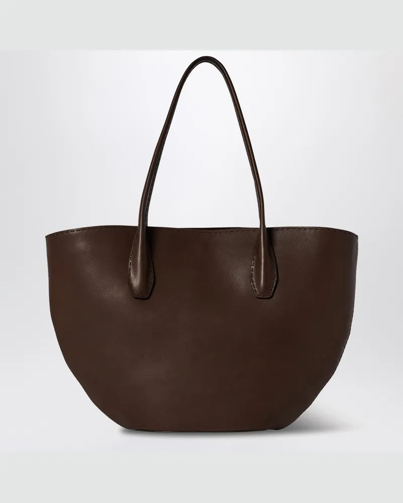 The Row Braune Alger Tote Bag aus Leder Brown