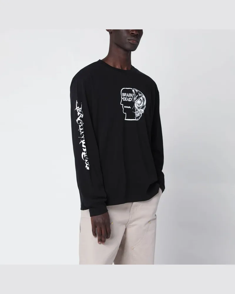 Brain Dead Schwarzes Sweatshirt mit Logoprints Schwarz