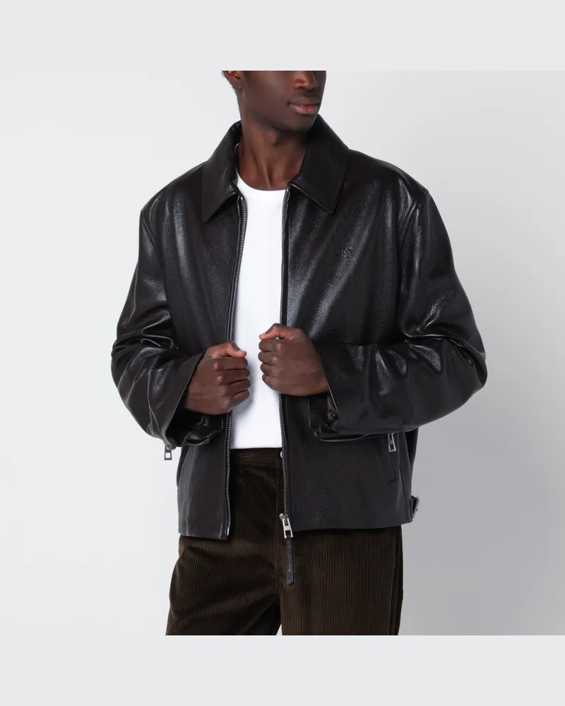Loewe Dark brown deerskin zip-up jacket Brown