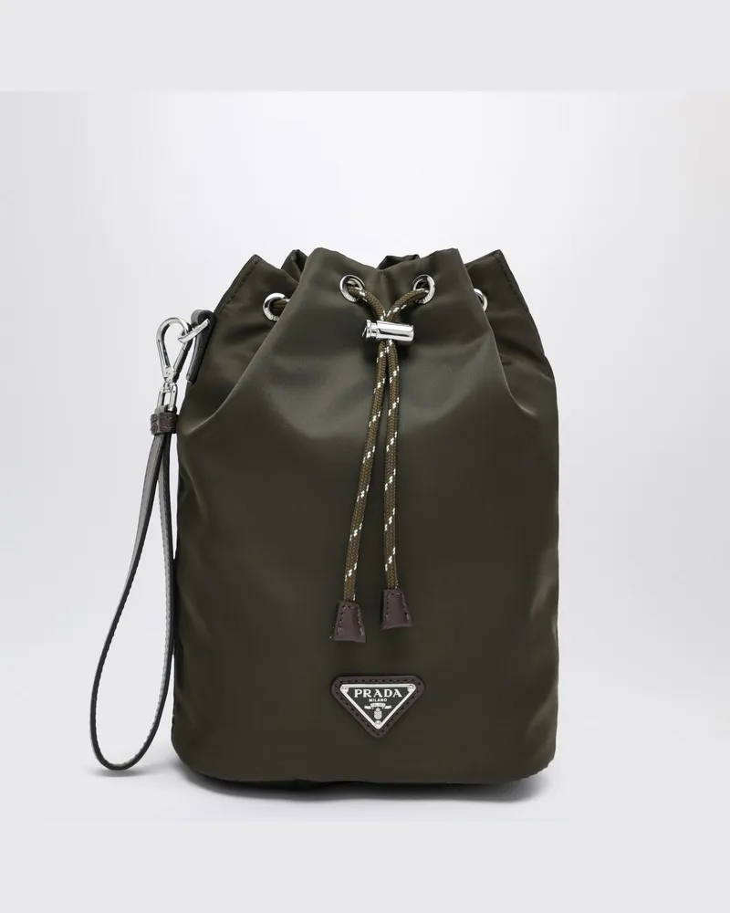 Prada Speedrock Pouch aus Re-Nylon und grünem Camouflage-Leder Grün