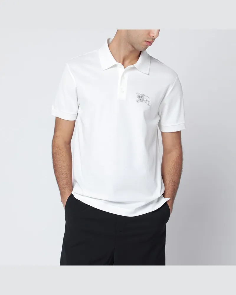 Burberry Weißes Poloshirt aus Baumwolle Weiß