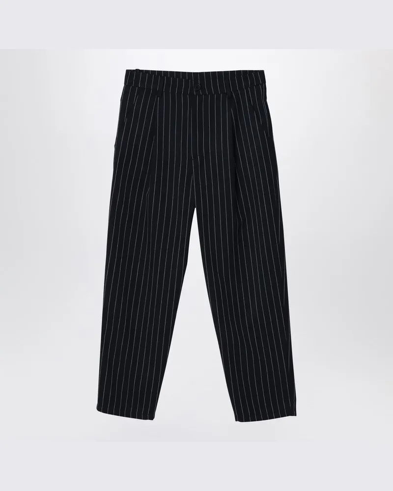 DOUUOD Marineblaue Hose mit Nadelstreifen Blau