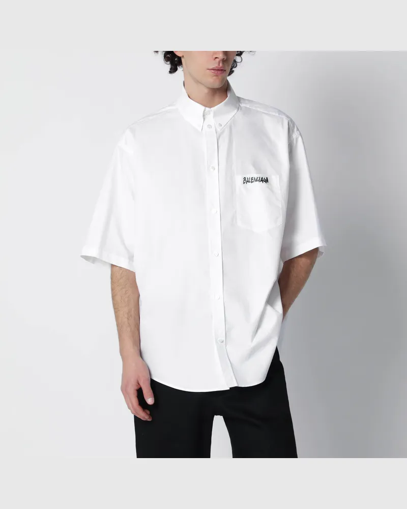 Balenciaga Weißes Masking-Tape Hemd White
