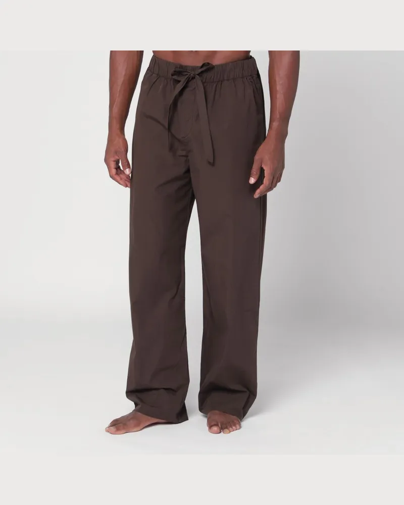 TEKLA Braune Pyjamahose Braun