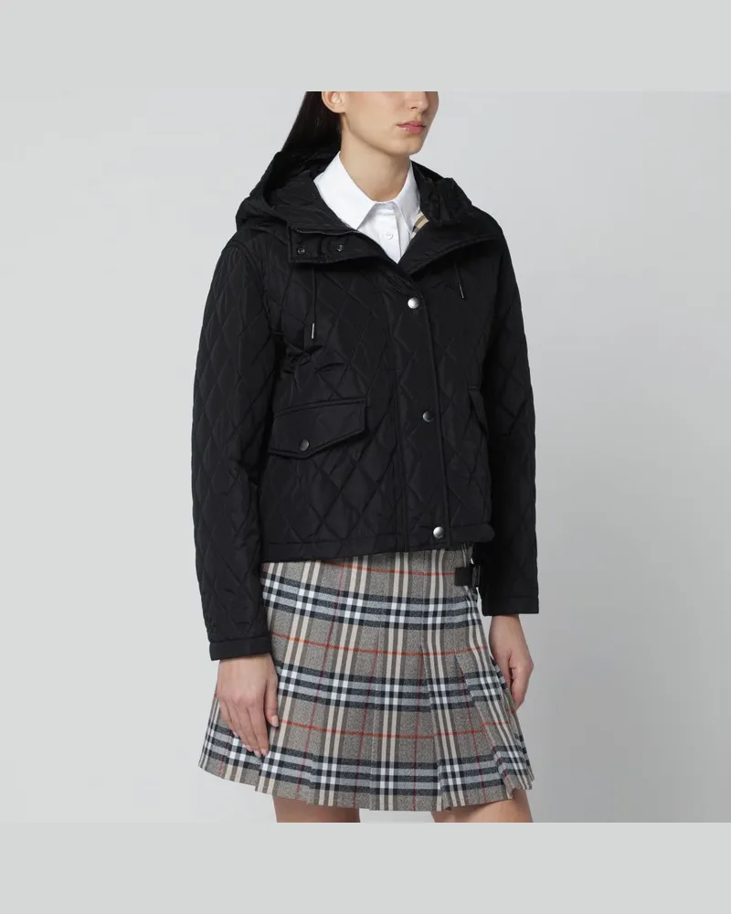 Burberry Schwarze Cropped-Steppjacke Schwarz