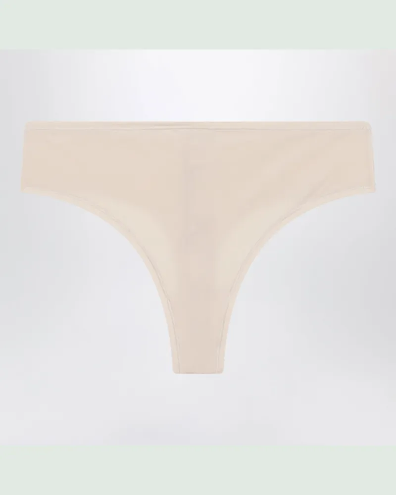 SKIMS Sandfarbener String aus Stretch-Material Beige