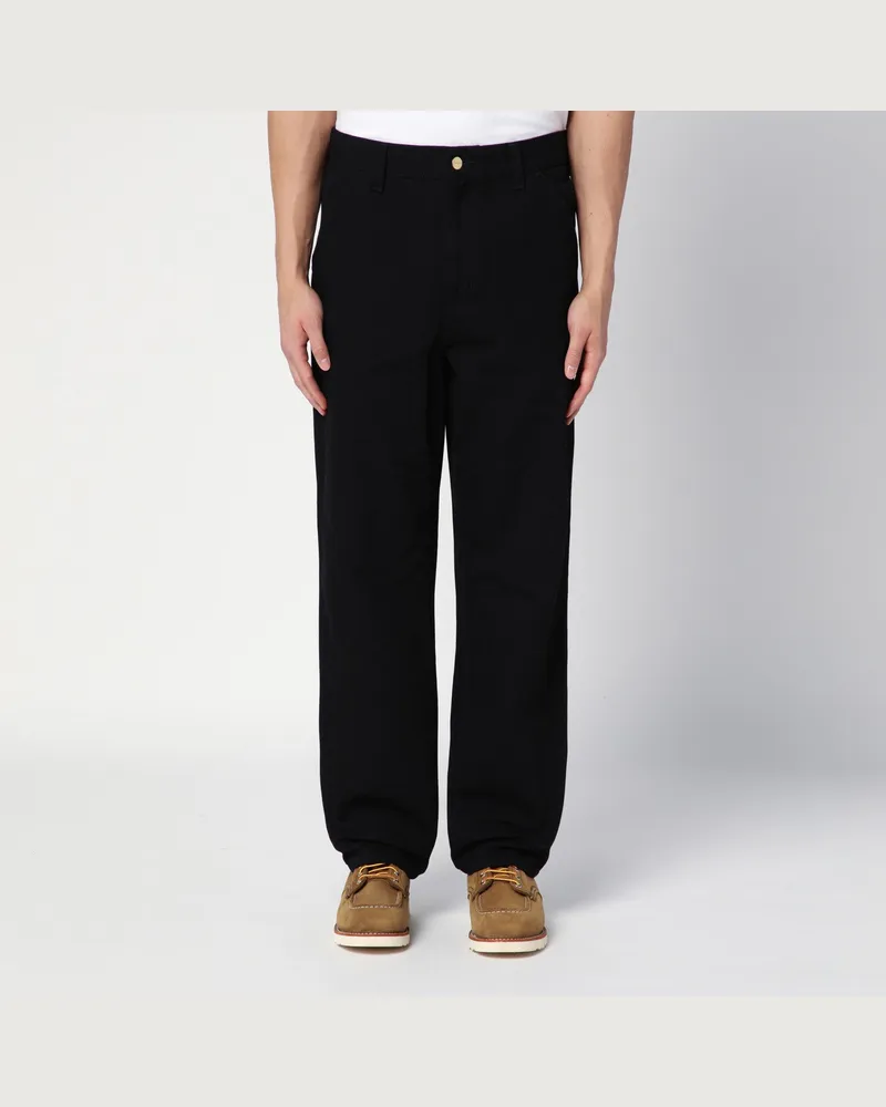Carhartt WIP Single Knee Pant Black Rinsed aus Bio-Baumwoll-Canvas Black