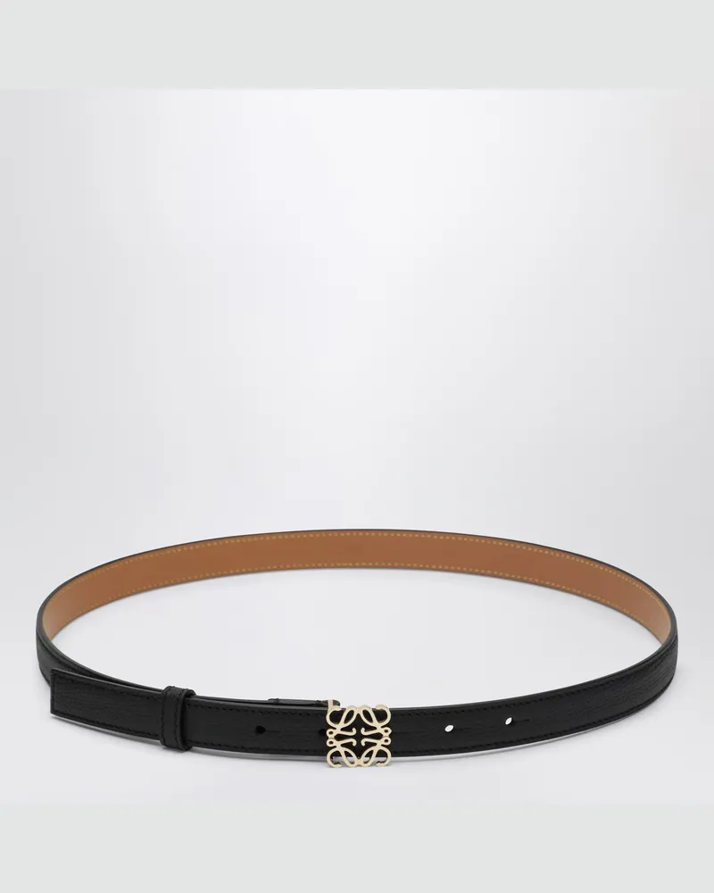 Loewe Anagram Gürtel aus schwarzem/goldenem Leder Black