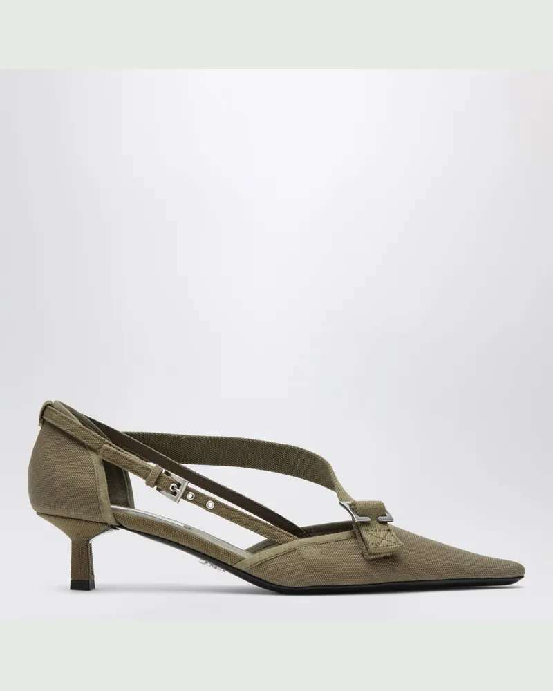 Prada Pumps aus Canvas in Waldgrün Green