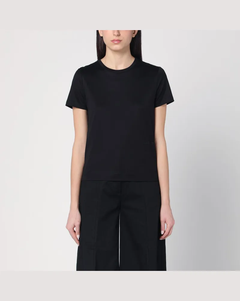 Max Mara Schwarzes Baumwoll-T-Shirt Schwarz