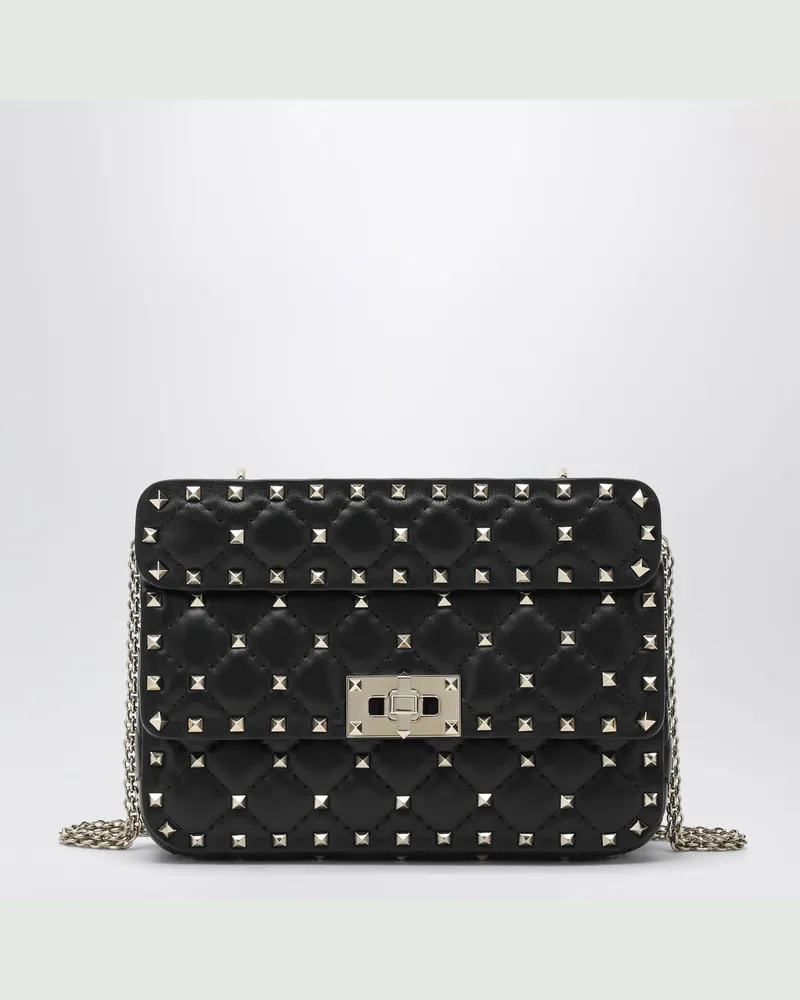 Valentino Garavani Mini Rockstud Spike Handtasche aus schwarzem Leder Black