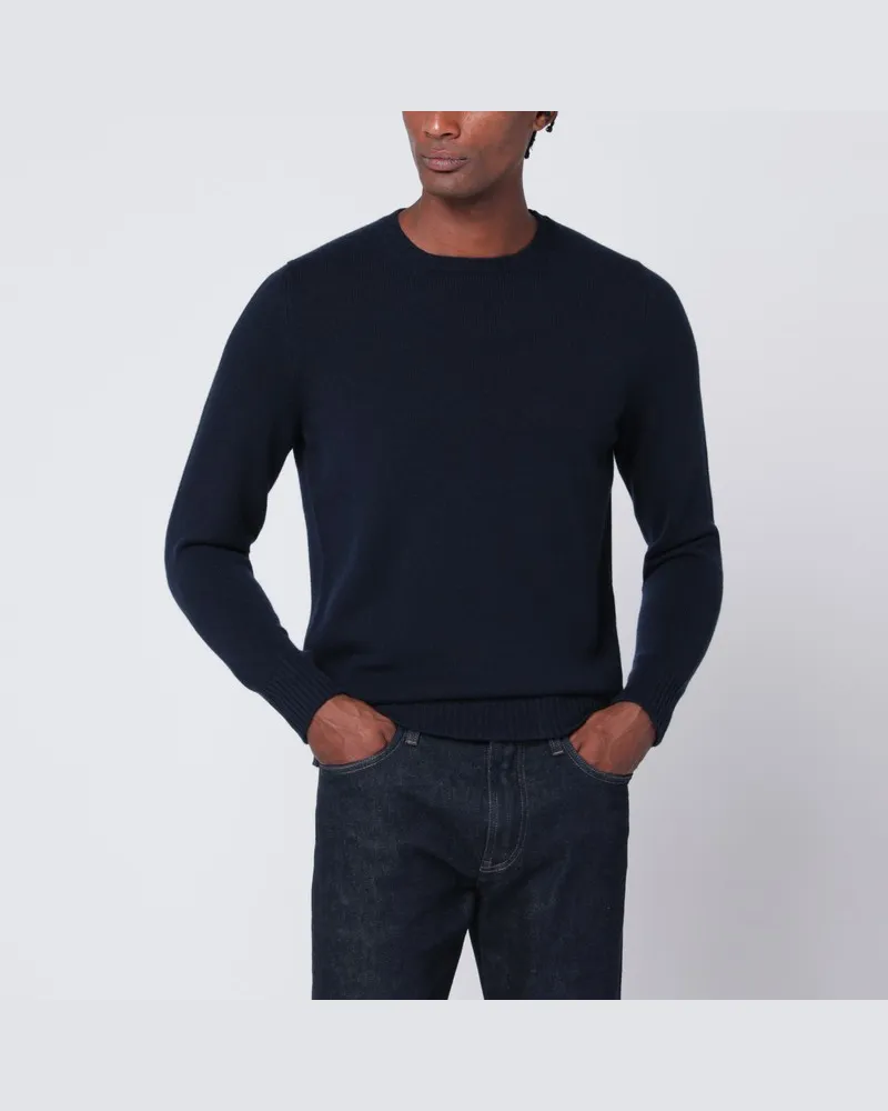 Drumohr  Marineblauer Kaschmirpullover Blau