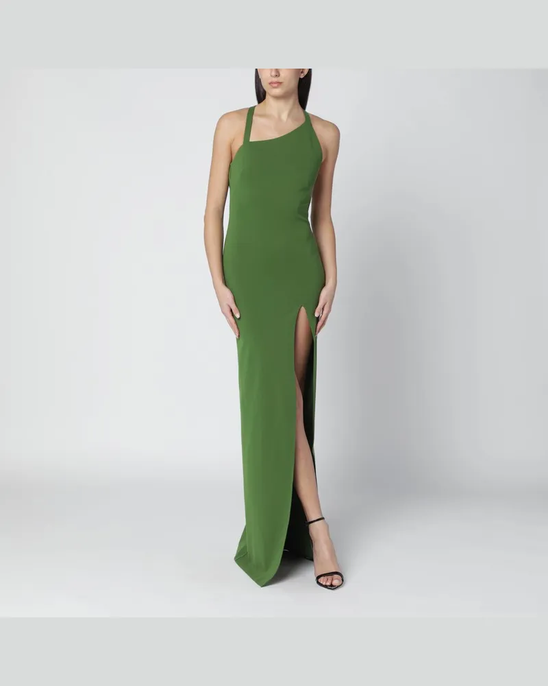 ATTICO Langes grünes Kleid mit Schlitz Grün