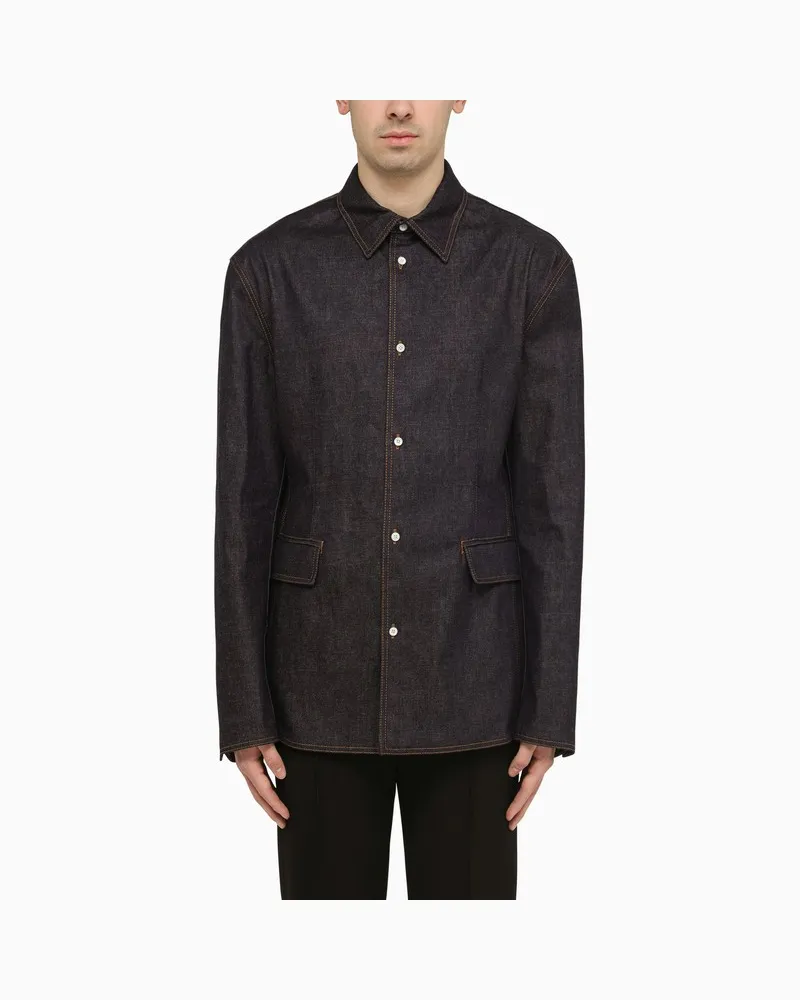 Prada Blaue Hemdjacke aus Jeansstoff Blau