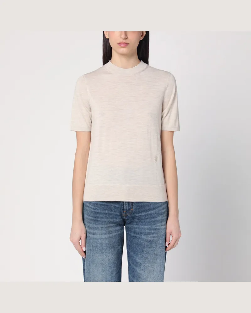 Burberry Beigefarbener Pullover aus Wolle Brown