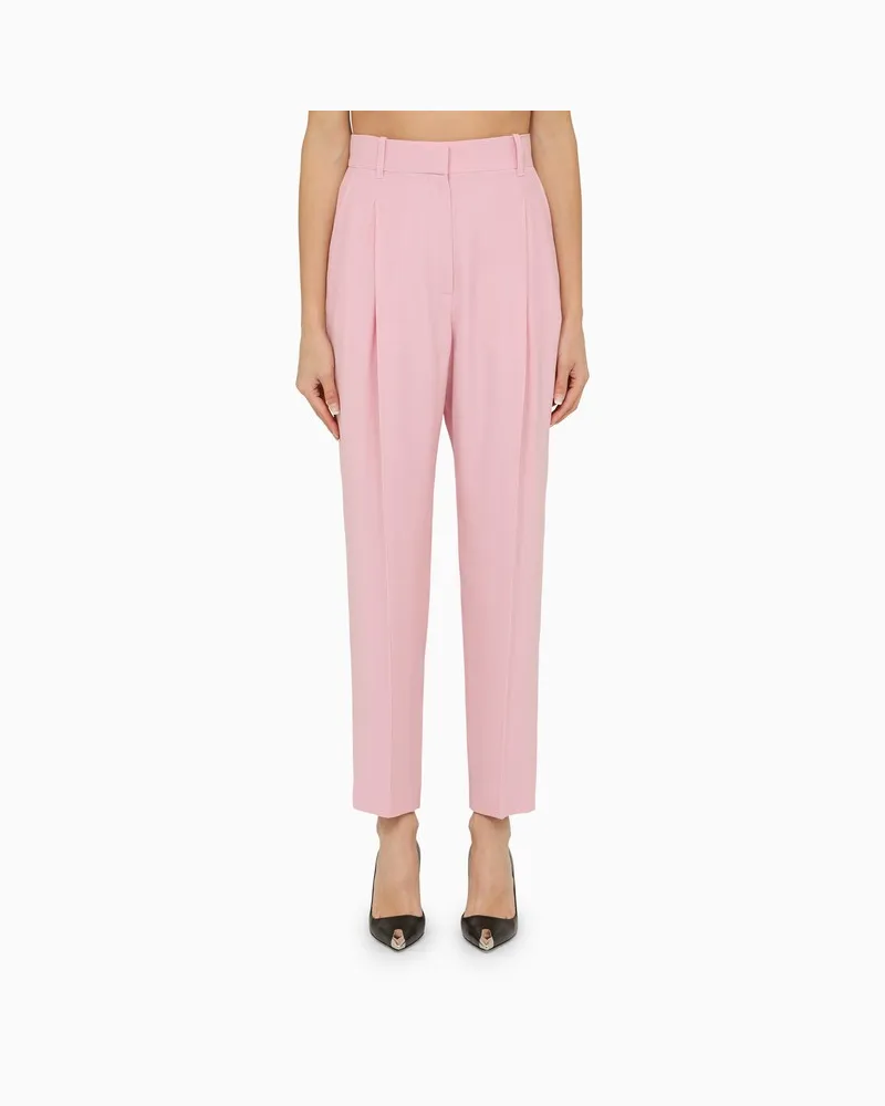 Alexander McQueen Rosa Hose mit normaler Passform und Falten Rosa