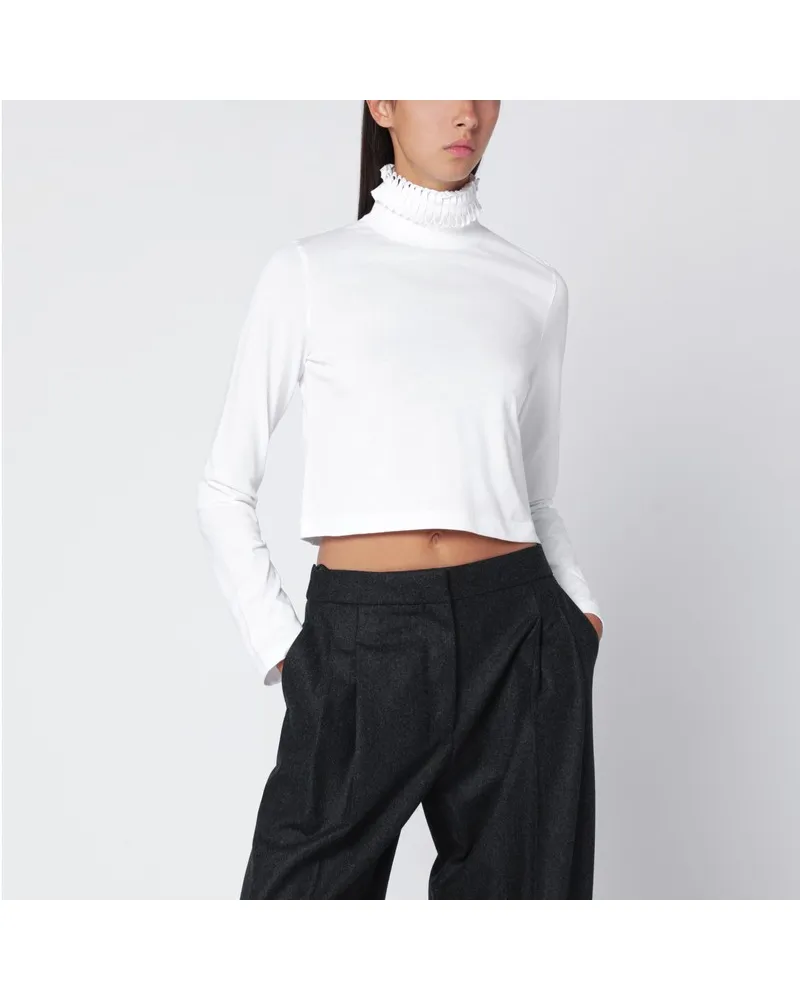 Alaïa weiße Crop-T-Shirt Dolcevita Weiß