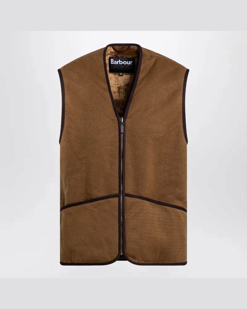 Barbour Braune Fleeceweste mit Reißverschluss Brown