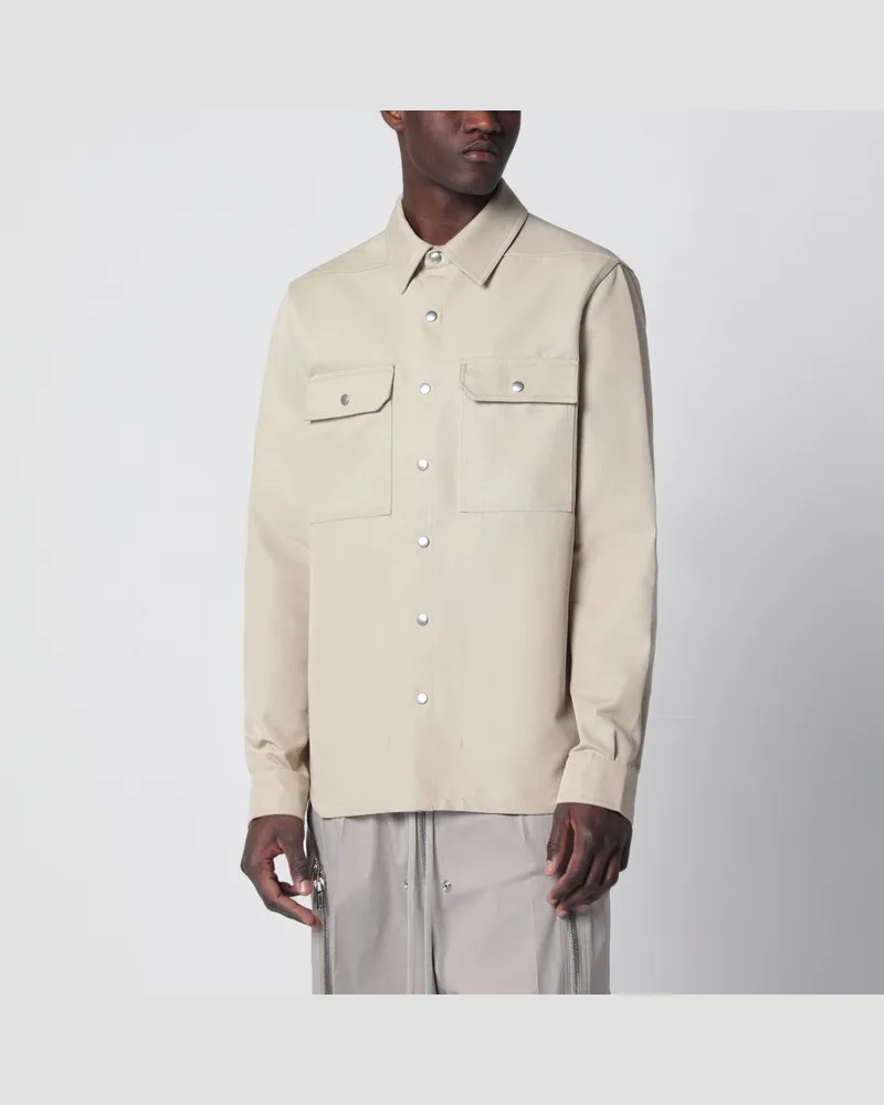 Rick Owens Sandfarbenes Hemd aus Baumwollmischung Beige