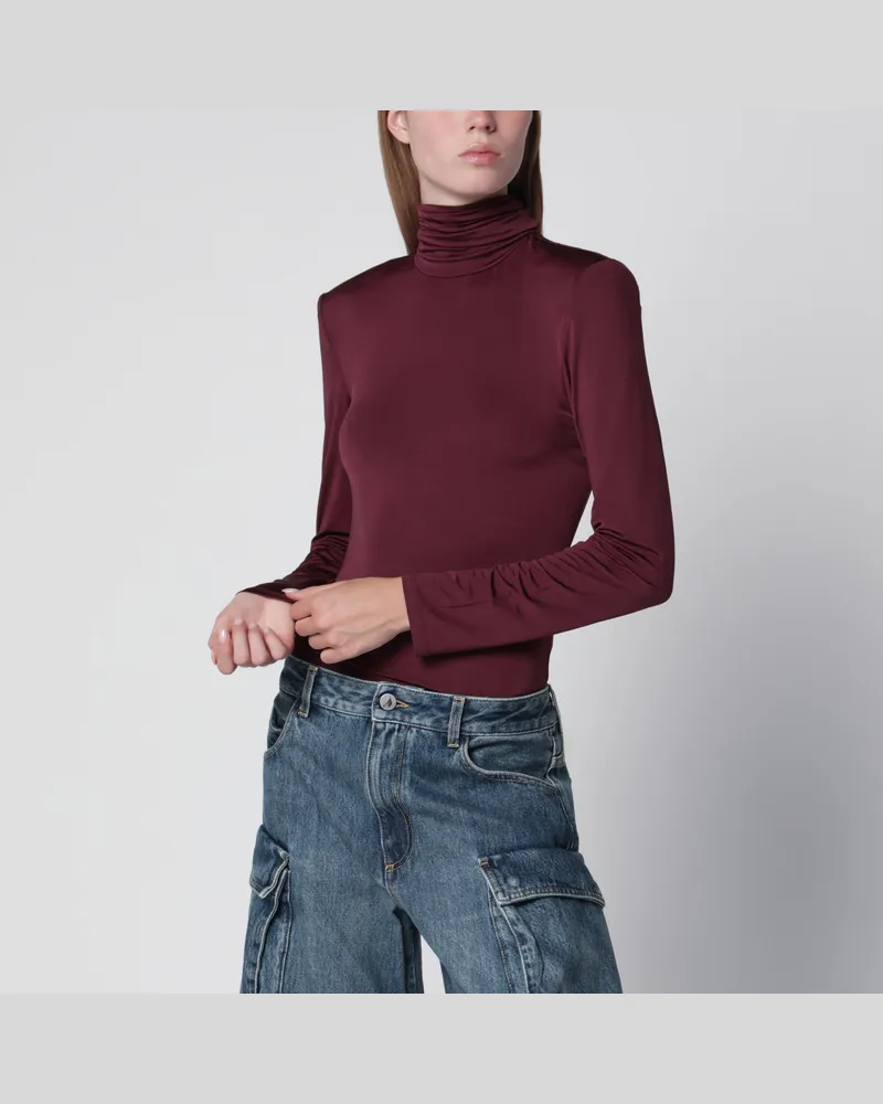 ROTATE Birger Christensen Top mit Schaldetail in Bordeaux Purple