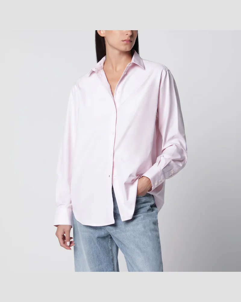 Róhe Rosa Button-Down-Hemd aus Baumwolle Pink
