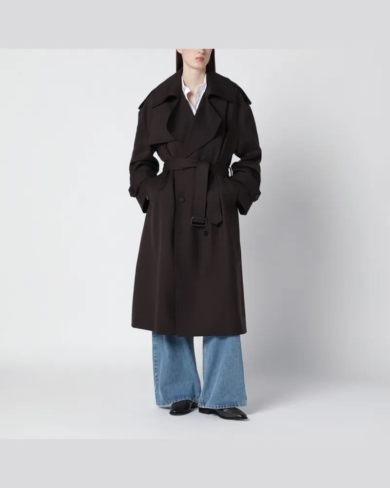 FRANKIE Shop Brauner Dursley Trenchcoat aus Wollmischung Brown
