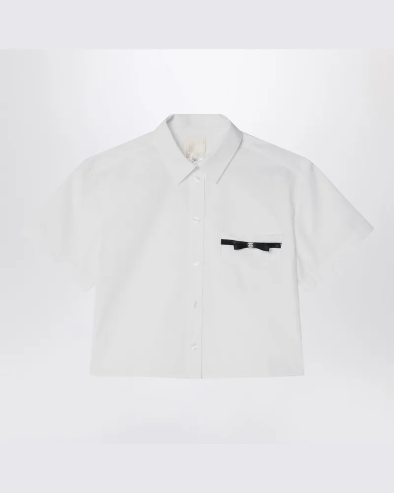 Givenchy Weiße Cropped-Hemdbluse aus Baumwolle Weiß