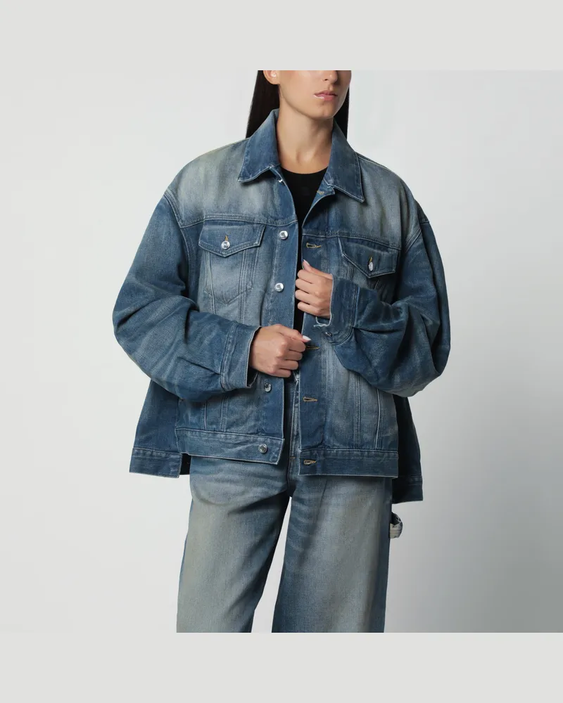 Haikure Blaue Denimjacke mit Washed-Effekt Blue