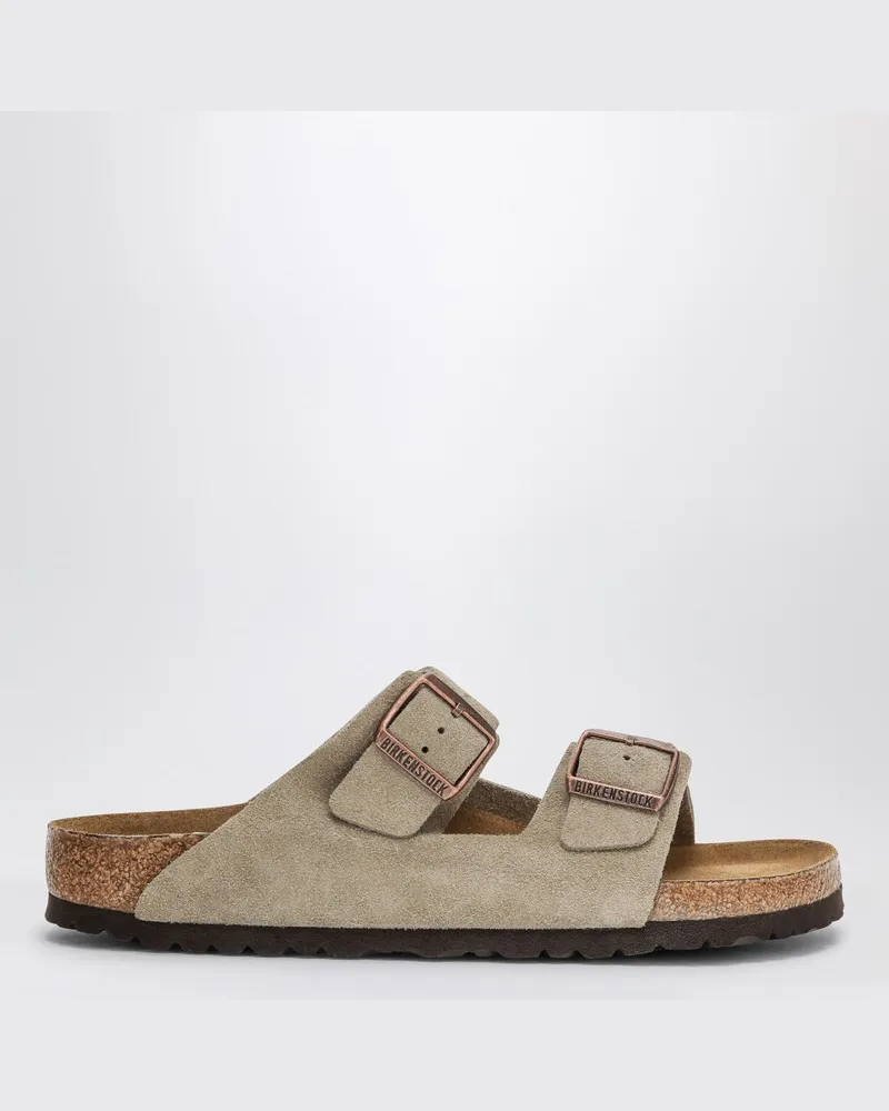 Birkenstock Taupefarbene Pantolette Arizona aus Wildleder Beige