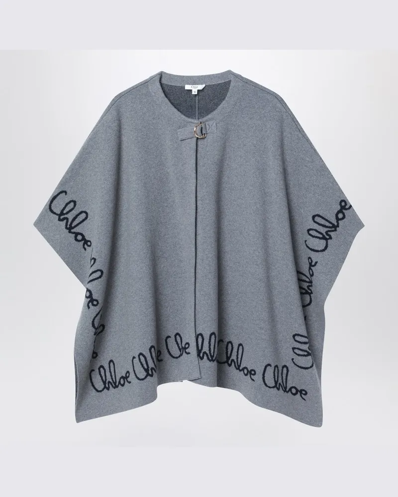 Chloé Graue Cape-Jacke mit Logo Grau